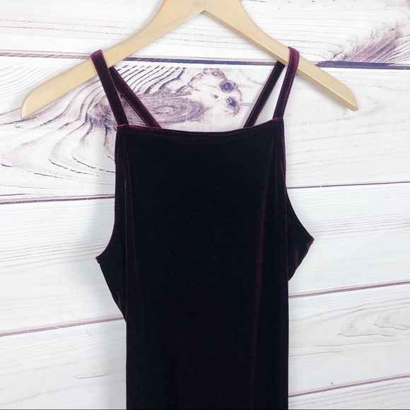 ROBERTA Vintage Purple Velvet Strappy Mini Dress S - Picture 3 of 6